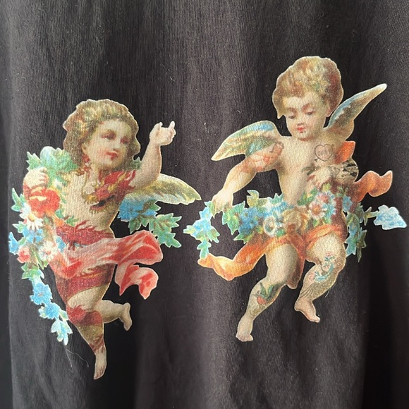 Daisy Street Cherubs Long-Sleeve Top | TATTOOED ANGEL TEE - Picture 2 of 4